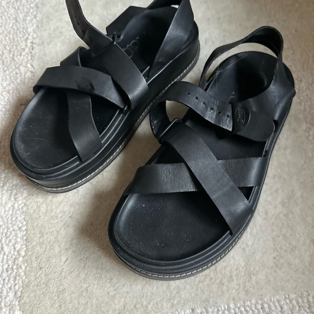 Chaco Black Leather Sandals